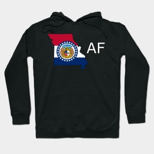 Missouri Flag State Outline AF (white) Hoodie